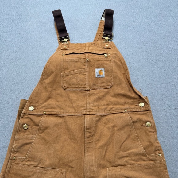 Carhartt Other - Carhartt Bib Overalls Men's 38x28 Brown Duck Canvas Double Knee Utility Workwear